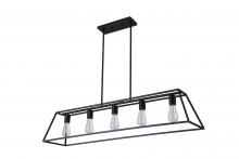 Lit Up Lighting LIT3806BK+MC - 46" Linear Pendant in black finish